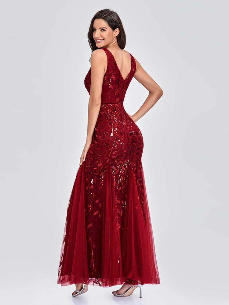 Sequin V-Neck Sleeveless
