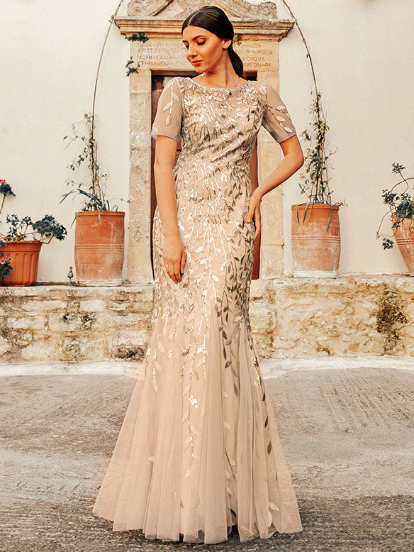 laced long sleeve wedding dress Scoop-Neck Long-Sleeves Chiffon Bride Gowns Lace Applique Pleated A-Li –  SQOSA