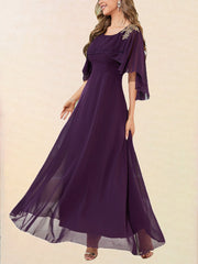 Lace A-Line Scoop Neck Half Sleeves-Dress-BM00050