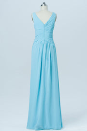 Chiffon V-Neck Sleeveless Bridesmaid Dress| Plus Size | 60+ Colors