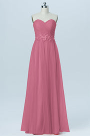 Lace Column Strapless Sleeveless Bridesmaid Dress-B03031