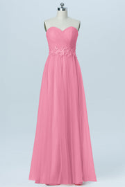 Lace Column Strapless Sleeveless Bridesmaid Dress-B03031