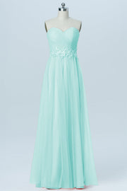 Lace Column Strapless Sleeveless Bridesmaid Dress-B03031