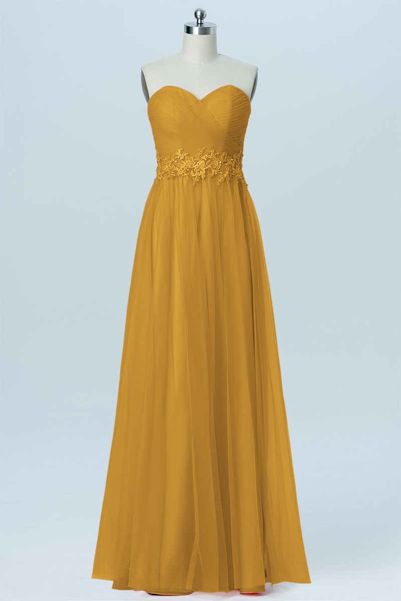 Lace Column Strapless Sleeveless Bridesmaid Dress-B03031