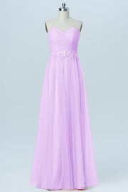 Lace Column Strapless Sleeveless Bridesmaid Dress-B03031