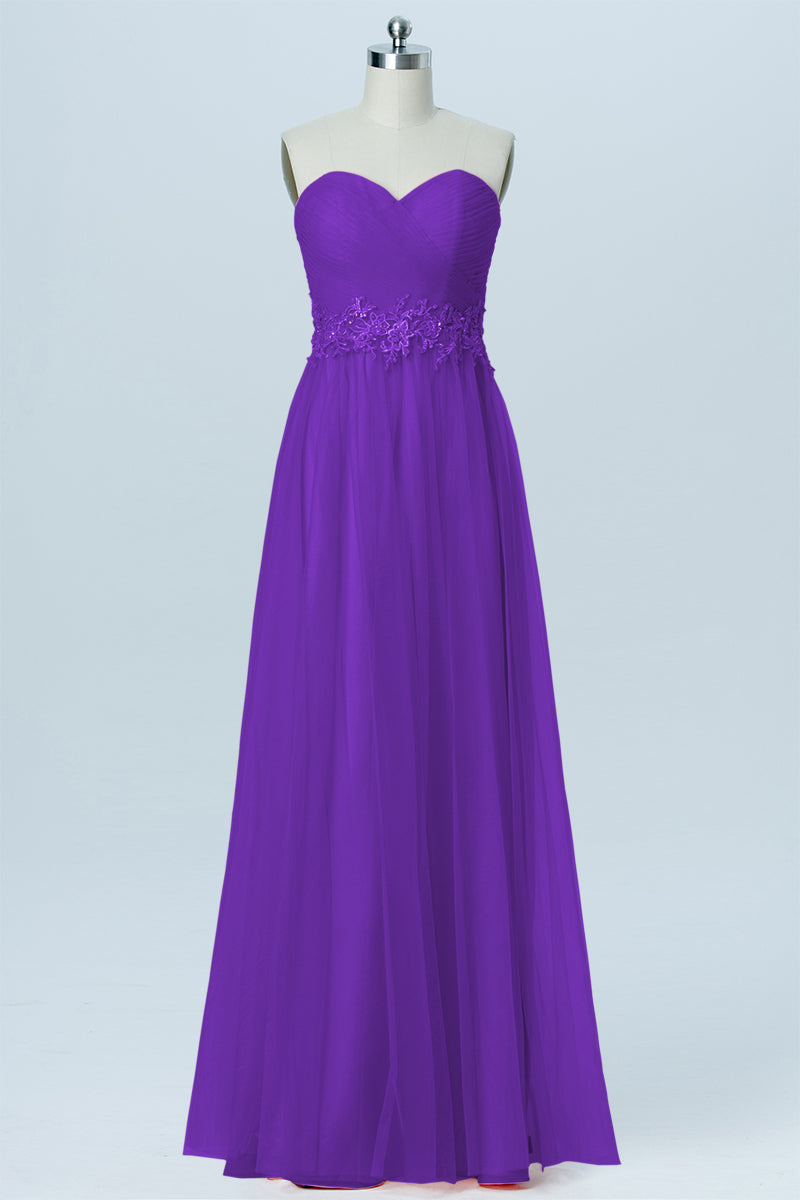 Lace Column Strapless Sleeveless Bridesmaid Dress-B03031