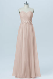 Lace Column Strapless Sleeveless Bridesmaid Dress-B03031