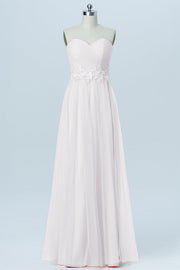 Lace Column Strapless Sleeveless Bridesmaid Dress-B03031