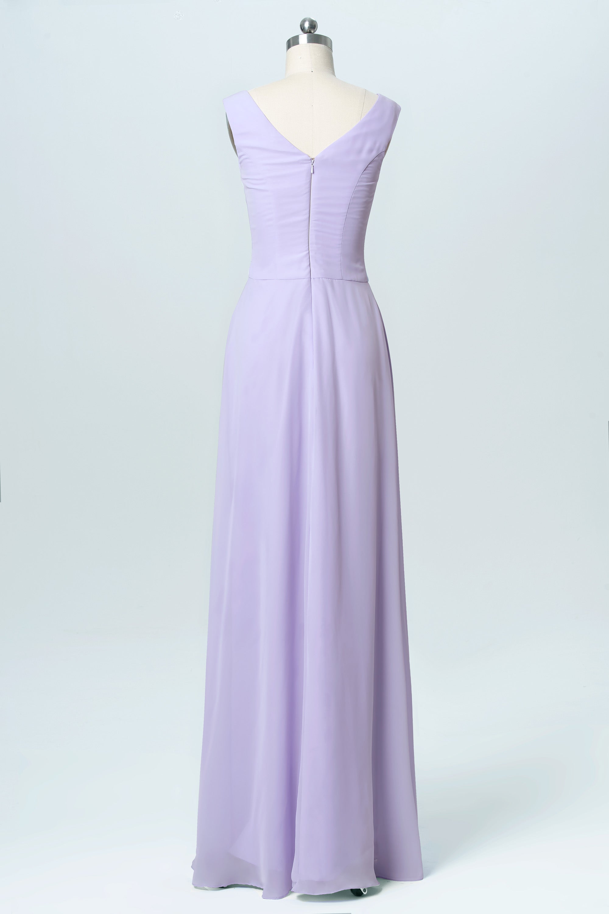 Chiffon V-Neck Sleeveless Bridesmaid Dress| Plus Size | 60+ Colors