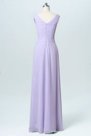 Chiffon V-Neck Sleeveless Bridesmaid Dress| Plus Size | 60+ Colors