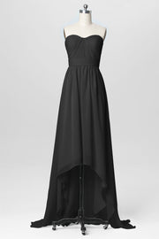 Chiffon Column Strapless Sleeveless Bridesmaid Dress-B03040
