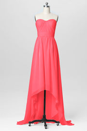 Chiffon Column Strapless Sleeveless Bridesmaid Dress-B03040