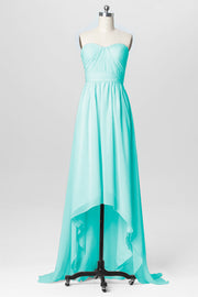Chiffon Column Strapless Sleeveless Bridesmaid Dress-B03040