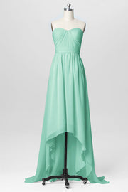 Chiffon Column Strapless Sleeveless Bridesmaid Dress-B03040