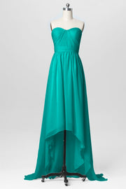 Chiffon Column Strapless Sleeveless Bridesmaid Dress-B03040
