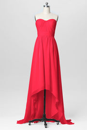 Chiffon Column Strapless Sleeveless Bridesmaid Dress-B03040
