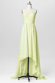 Chiffon Column Strapless Sleeveless Bridesmaid Dress-B03040