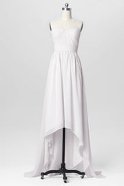 Chiffon Column Strapless Sleeveless Bridesmaid Dress-B03040