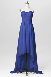 Chiffon Column Strapless Sleeveless Bridesmaid Dress-B03040