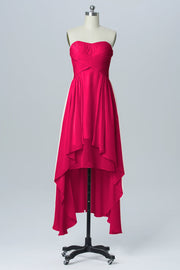 Chiffon Column Sweetheart Sleeveless Bridesmaid Dress-B03051