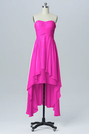 Chiffon Column Sweetheart Sleeveless Bridesmaid Dress-B03051