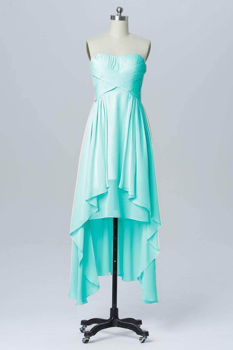 Chiffon Column Sweetheart Sleeveless Bridesmaid Dress-B03051