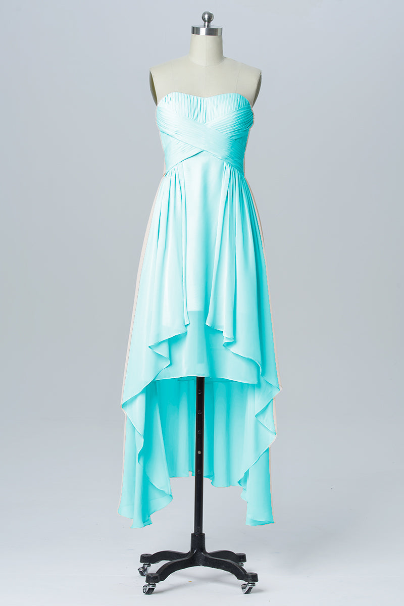 Chiffon Column Sweetheart Sleeveless Bridesmaid Dress-B03051