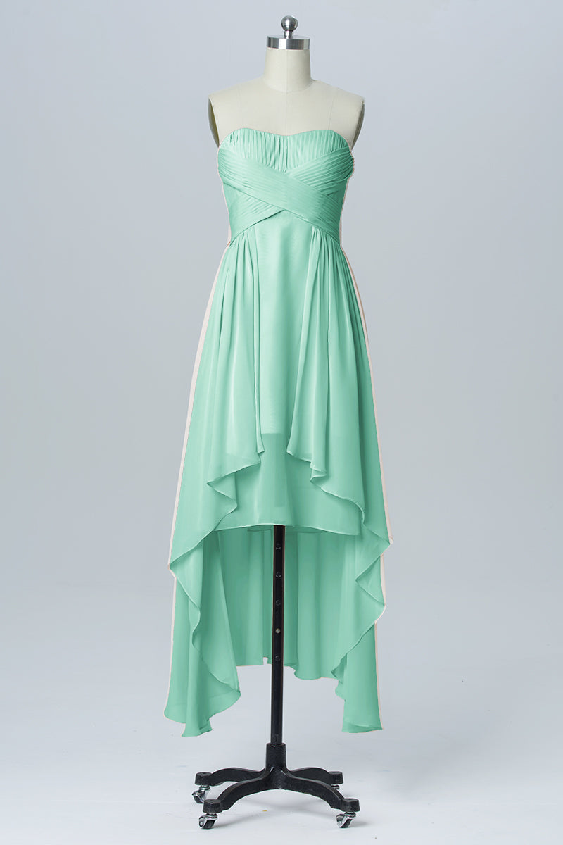 Chiffon Column Sweetheart Sleeveless Bridesmaid Dress-B03051