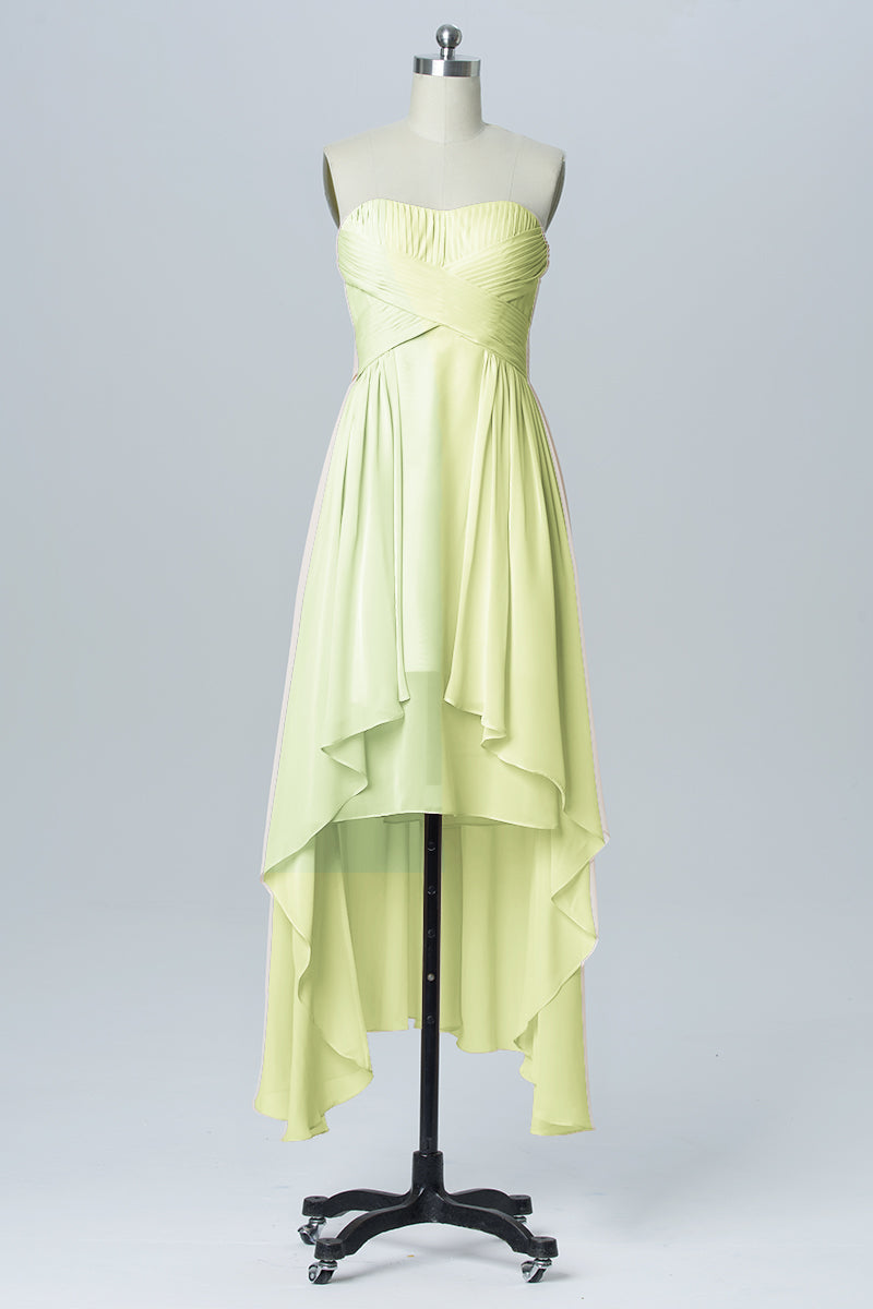 Chiffon Column Sweetheart Sleeveless Bridesmaid Dress-B03051