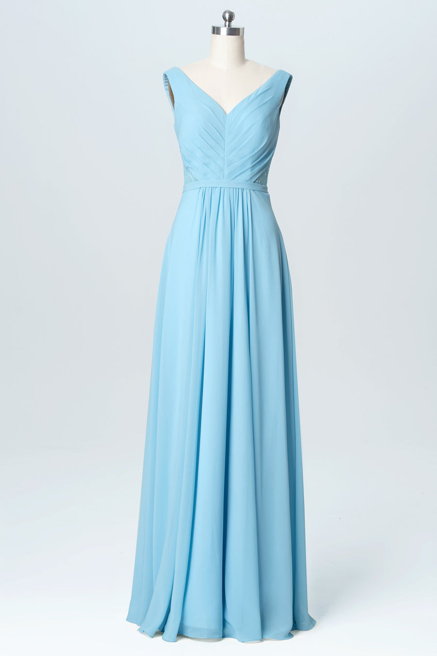 Chiffon Spaghetti Straps Sleeveless Bridesmaid Dress| Plus Size | 60+ Colors