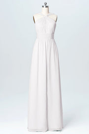 Chiffon Column Criss Cross Straps Sleeveless Bridesmaid Dress-B03067