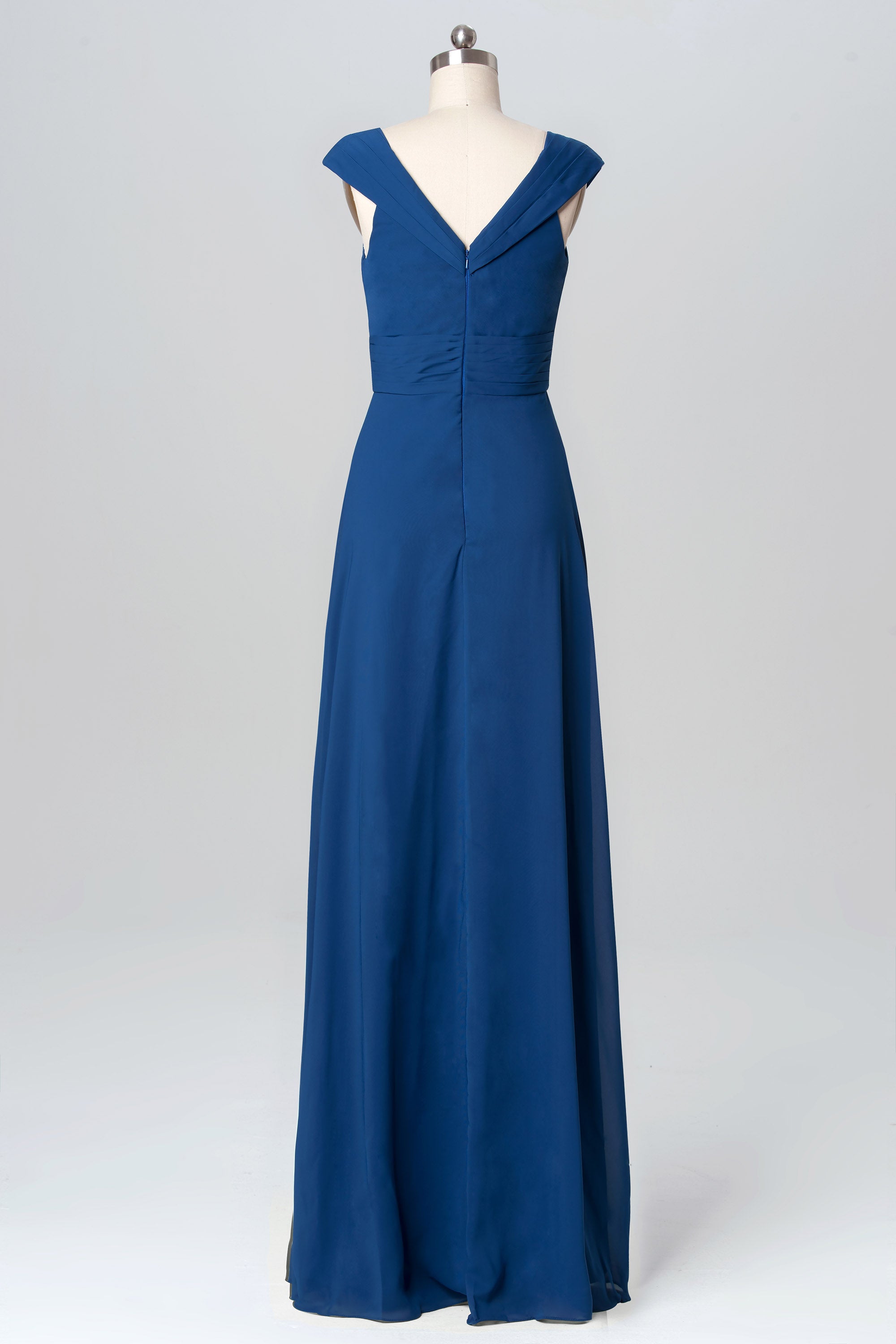 Chiffon V-Neck Sleeveless Bridesmaid Dress| Plus Size | 60+ Colors