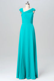 Chiffon Column Straps Sleeveless Bridesmaid Dress-B03082