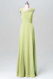 Chiffon Column Straps Sleeveless Bridesmaid Dress-B03082