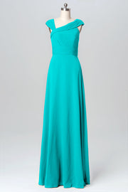 Chiffon Column Straps Sleeveless Bridesmaid Dress-B03082
