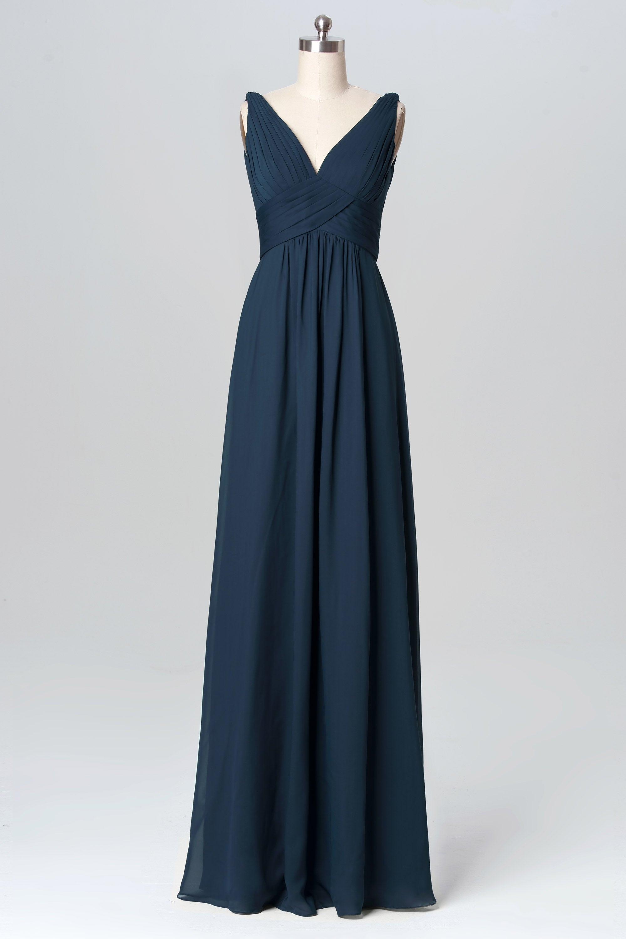 Chiffon V-Neck Sleeveless Bridesmaid Dress| Plus Size | 60+ Colors