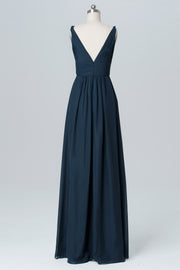 Chiffon V-Neck Sleeveless Bridesmaid Dress| Plus Size | 60+ Colors