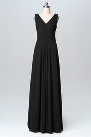 Chiffon Column V-Neck Sleeveless Bridesmaid Dress-B03097