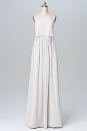 Chiffon Column Halter Sleeveless Bridesmaid Dress-B03101