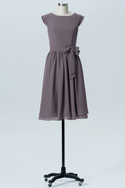 Chiffon A-line Scoop Neck Sleeveless Bridesmaid Dress-B03978