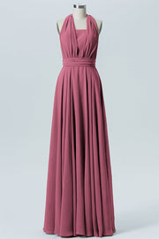 Chiffon A-line Convertible Sleeveless Bridesmaid Dress-B04979