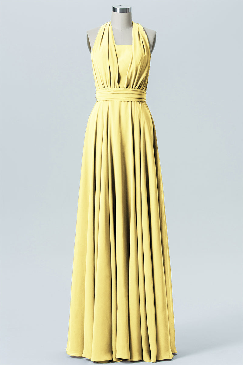 Chiffon A-line Convertible Sleeveless Bridesmaid Dress-B04979