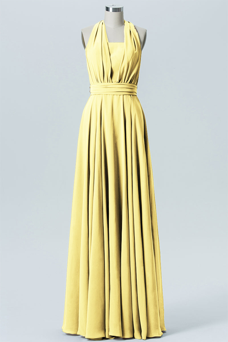 Chiffon A-line Convertible Sleeveless Bridesmaid Dress-B04979