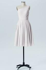 Chiffon A-line One Shoulder Sleeveless Bridesmaid Dress-B04990