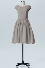 Chiffon A-line Scoop Neck Sleeveless Bridesmaid Dress-B06024