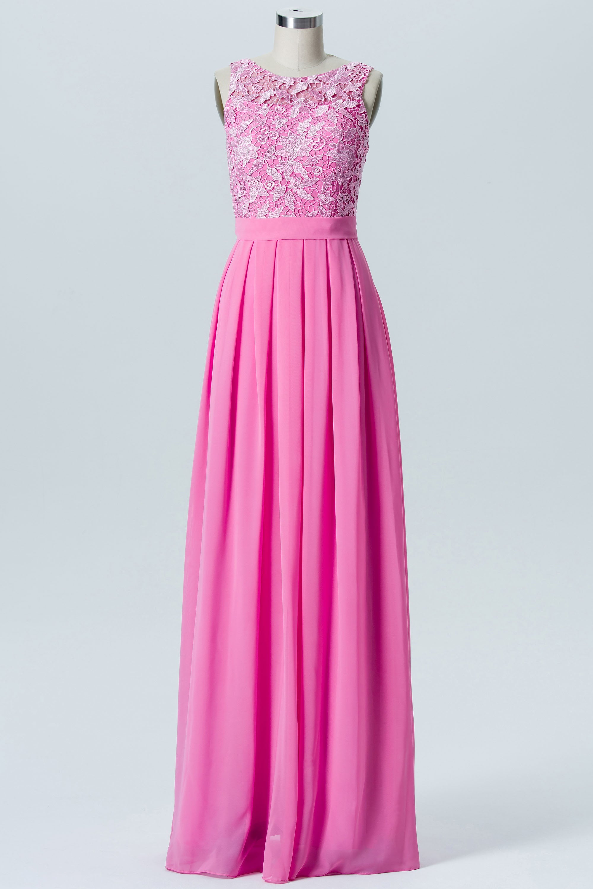 Chiffon Scoop Neck Sleeveless Bridesmaid Dress| Plus Size | 60+ Colors