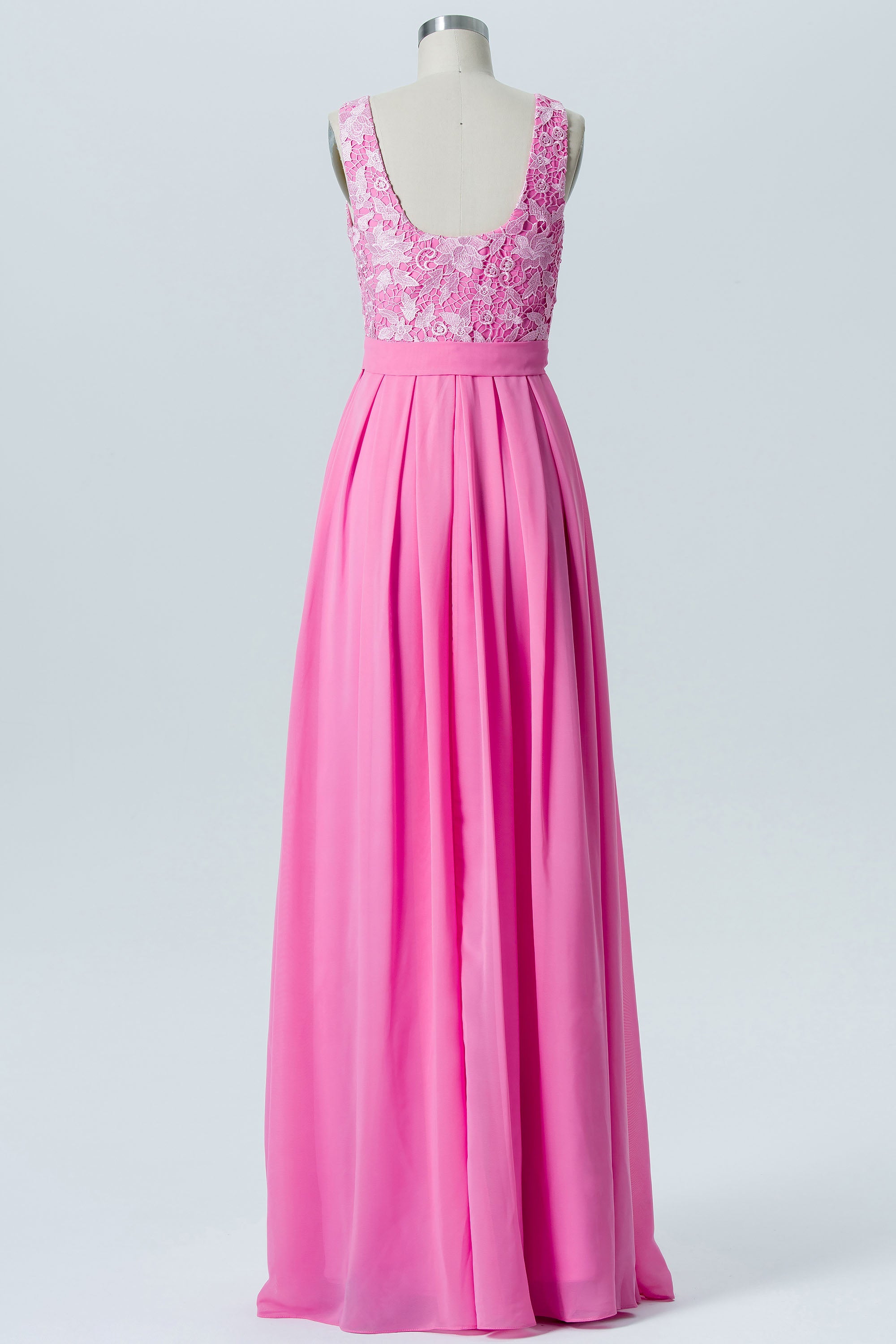 Chiffon Scoop Neck Sleeveless Bridesmaid Dress| Plus Size | 60+ Colors