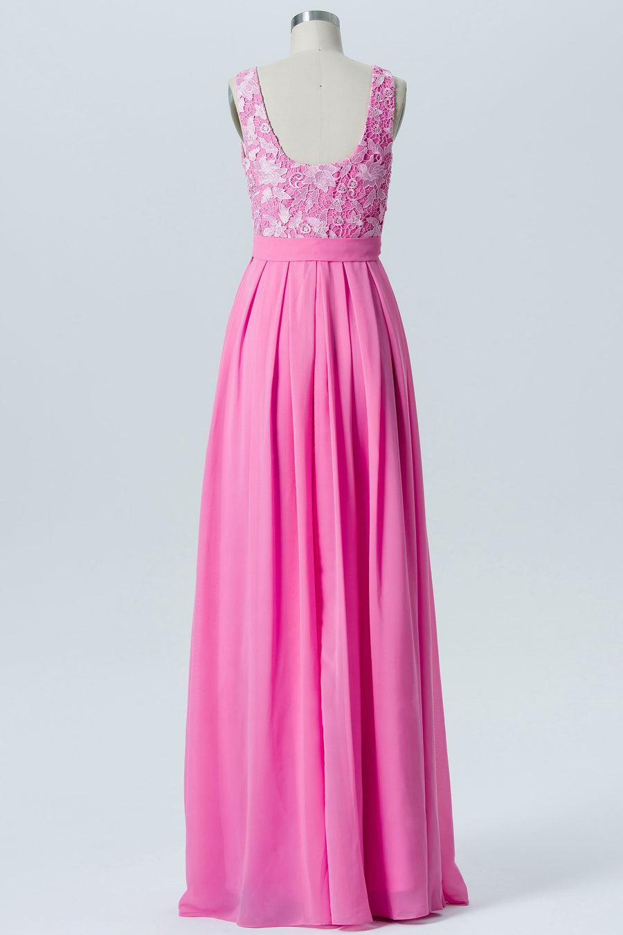 Chiffon Scoop Neck Sleeveless Bridesmaid Dress| Plus Size | 60+ Colors