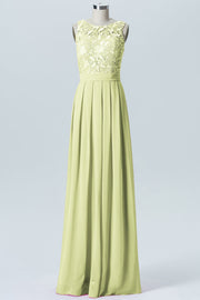 Lace Column Boat Neck Sleeveless Bridesmaid Dress-B06054