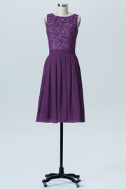 Lace Column Boat Neck Sleeveless Bridesmaid Dress-B07087